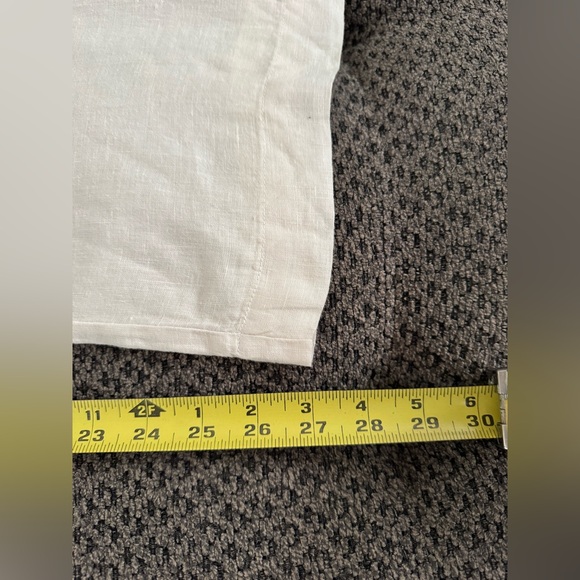 Velvet by Graham & Spencer Lola Linen Pant in Chalk White Small Relaxed Fit Crop - Picture 16 of 16